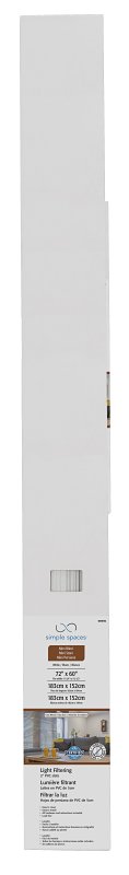 Simple Spaces FWMB-34 Cordless Mini Blind, 60 in L, 72 in W, Faux Wood, White
