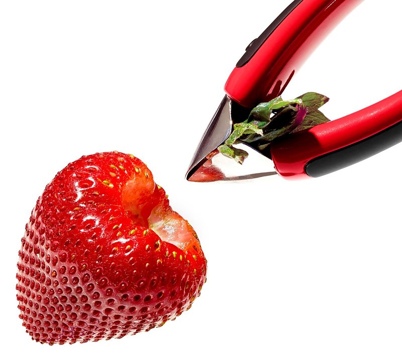 Good Grips 11308600 Strawberry Huller, 3-3/4 in L, 1.05 in W, 2-1/4 in H, Stainless Steel, Red