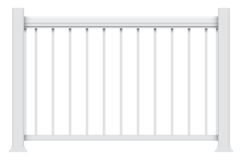 Imperial Legacy Series KD404272W Railing, 72 in L Nominal, 72 in L Actual, Aluminum, White