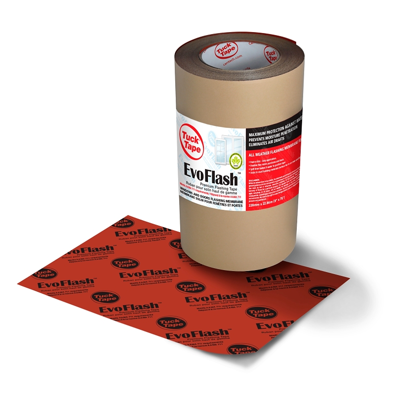 Cantech 50590 Flashing Tape, 22.86 m L, 228 mm W, Polyethylene Backing, Red