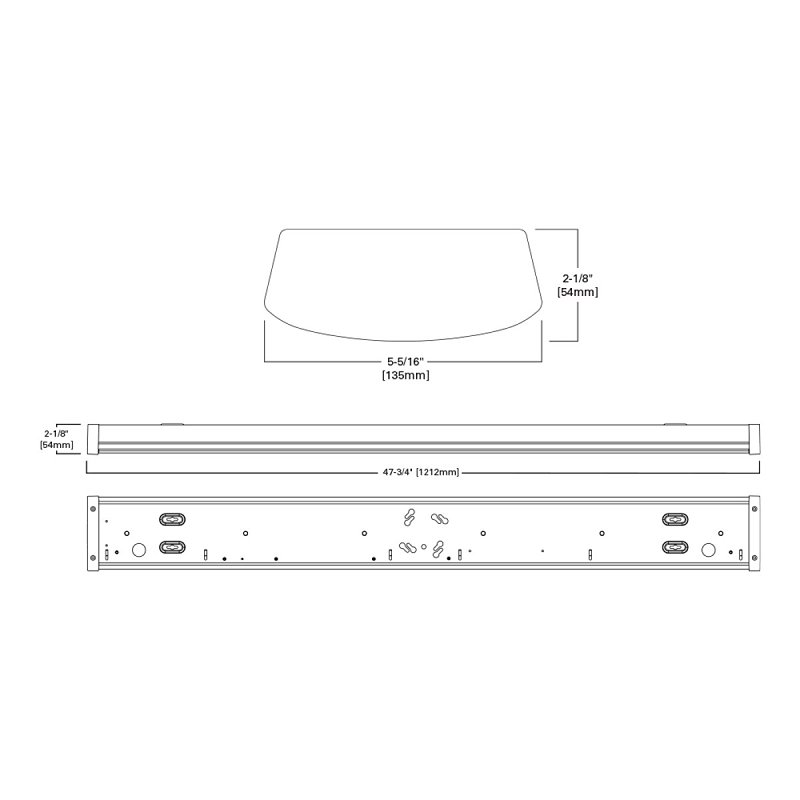 Metalux NWS Selectable Wrap 4NWS3C3MS-UNV Linear Wrap Light, 120/277 V, 38.8 W, Strip light, LED Lamp, 4216 Lumens