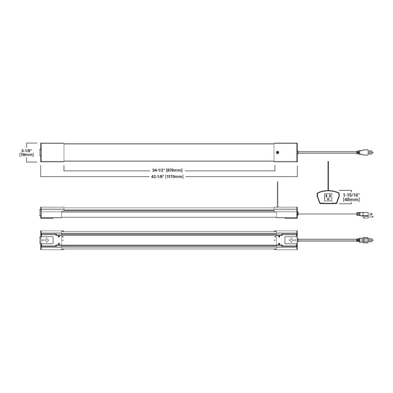Metalux 4SHP5040RL Shop Light, 120 V, 41 W, 3-Lamp, LED Lamp, 5000 Lumens, 4000 K Color Temp, Metal Fixture
