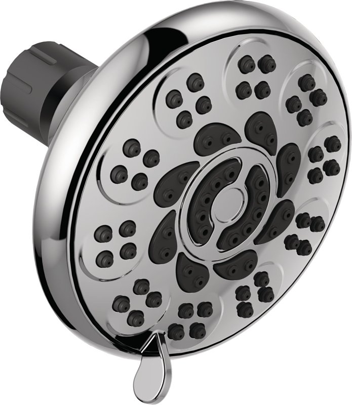 Peerless 76610 Shower Head, 1.75 gpm, 1/2 in Connection, 6-Spray Function, Plastic, Chrome, 4 in Dia