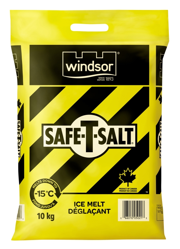 Windsor Safe-T-Salt 5021 Ice Melt, Solid, Colorless, 10 kg Bag