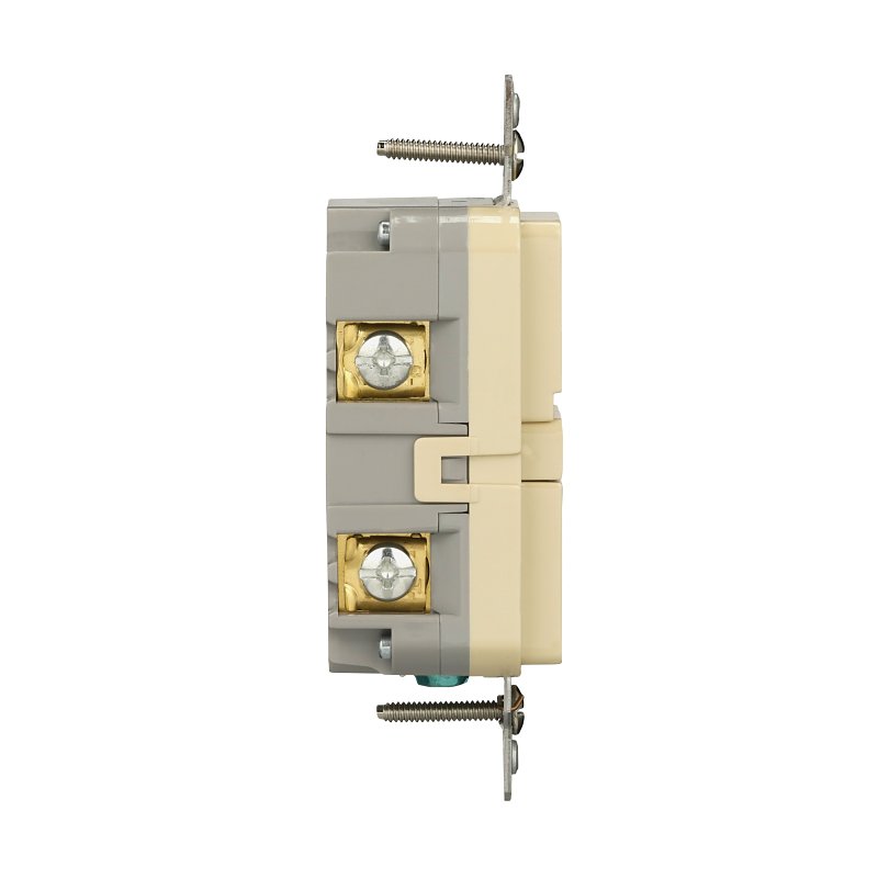Eaton TRGF15V Tamper-Resistant GFCI Receptacle, 125 V, 15 A, NEMA: NEMA 5-15R, Back, Side Wiring, Ivory