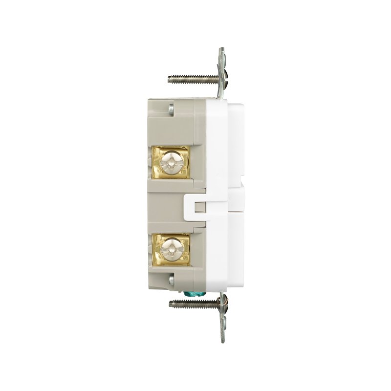 Eaton TWRGF20W Tamper and Weather-Resistant GFCI Receptacle, 125 V, 20 A, NEMA: NEMA 5-20R, Back, Side Wiring