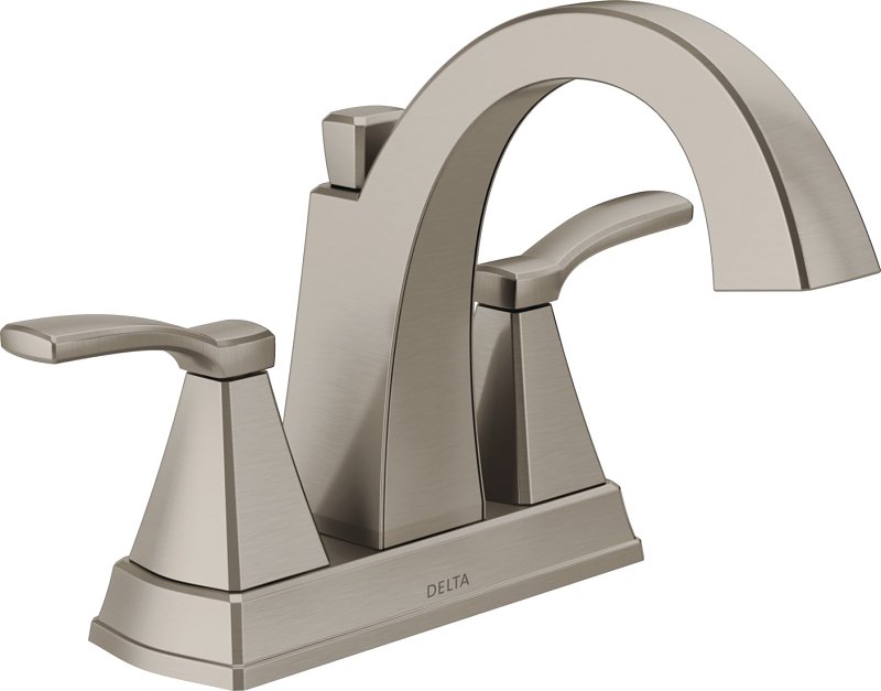 Delta Flynn Series 25768LF-SS Center Set Bathroom Faucet, 1.2 gpm, 2-Faucet Handle, 3-Faucet Hole, Stainless