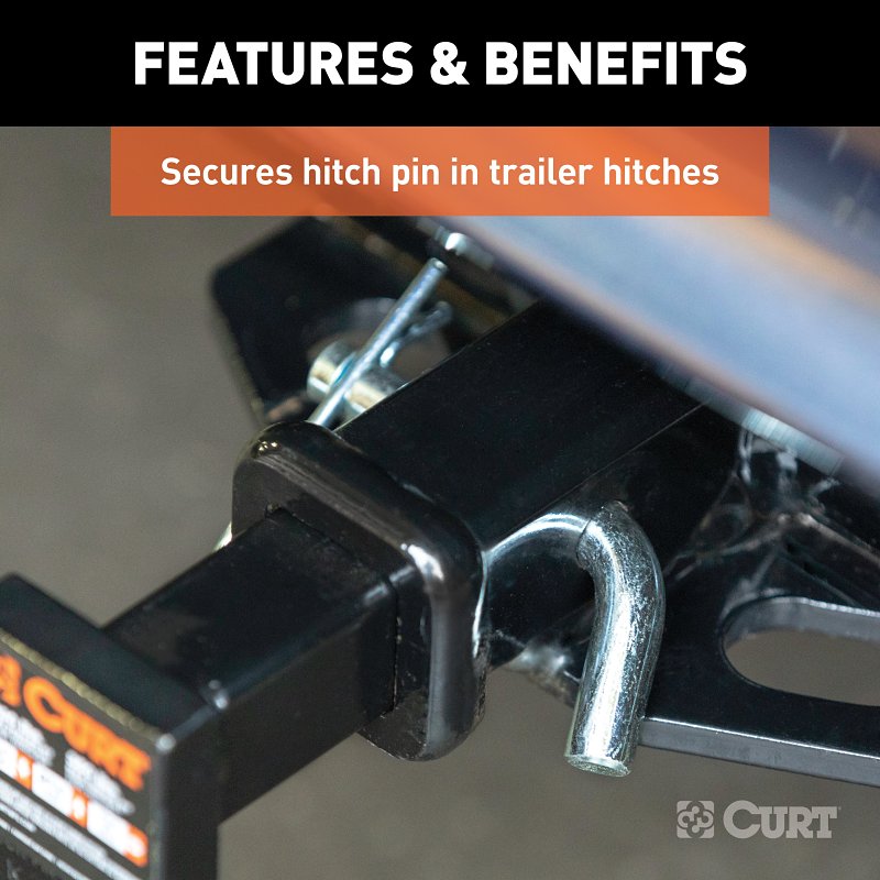 Curt 21602 Hitch Clip, 3-1/4 in OAL, Steel, Zinc-Plated