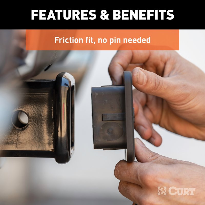 Curt 22276 Hitch Tube Cover, Specifications: 2 in Receiver Tube Size, Rubber, Black