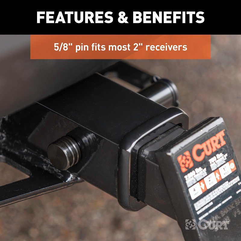 Curt 23518 Barbell Hitch Lock, Carbon Steel, Semi-Gloss Black Powder-Coated