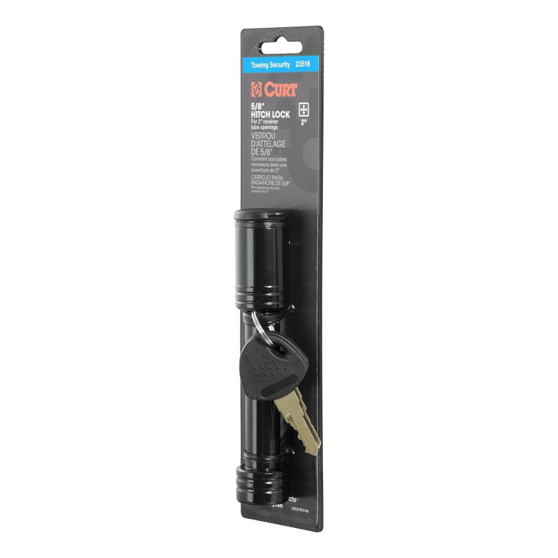 Curt 23518 Barbell Hitch Lock, Carbon Steel, Semi-Gloss Black Powder-Coated