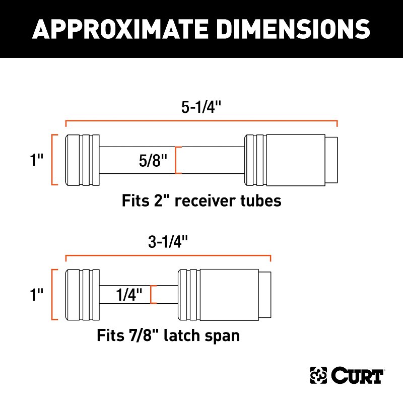 Curt 23526 Hitch and Coupler Lock Set, 5/8 in Dia Pin, Carbon Steel, Chrome