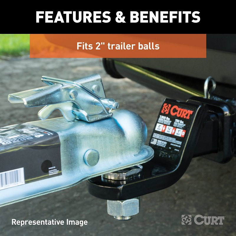 Curt 25135 Trailer Coupler, 3500 lb, 2 in Ball, Zinc