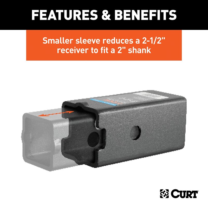 Curt 45408 Reducer Sleeve Set, Carbon Steel, Powder-Coated