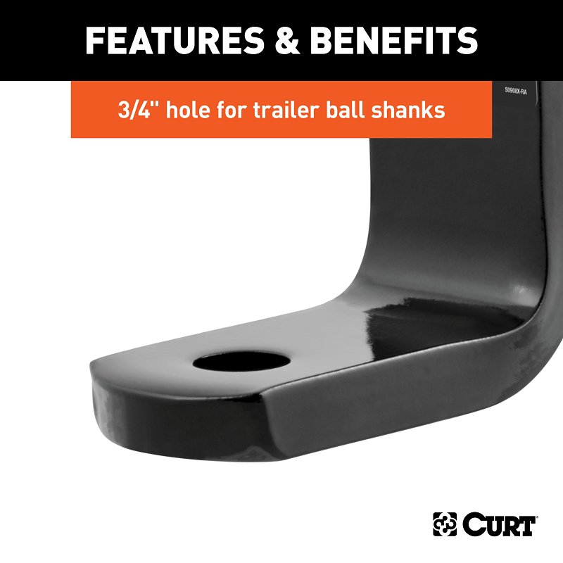 Curt 45521 Ball Mount, 7-1/4 in L, 3-1/4 in Drop, 2-5/8 in Rise, Class 2 Hitch, Steel, Powder-Coated