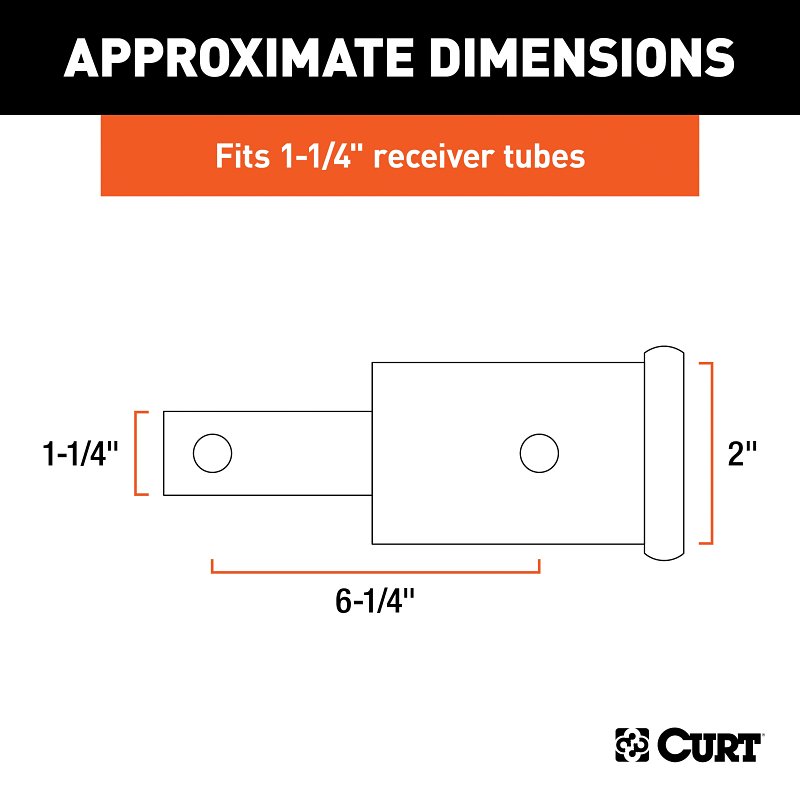 Curt 45785 Receiver Tube Adapter, 350 lb, Carbon Steel, Gloss/Powder-Coated, For: 1-1/4 to 2 in Shanks