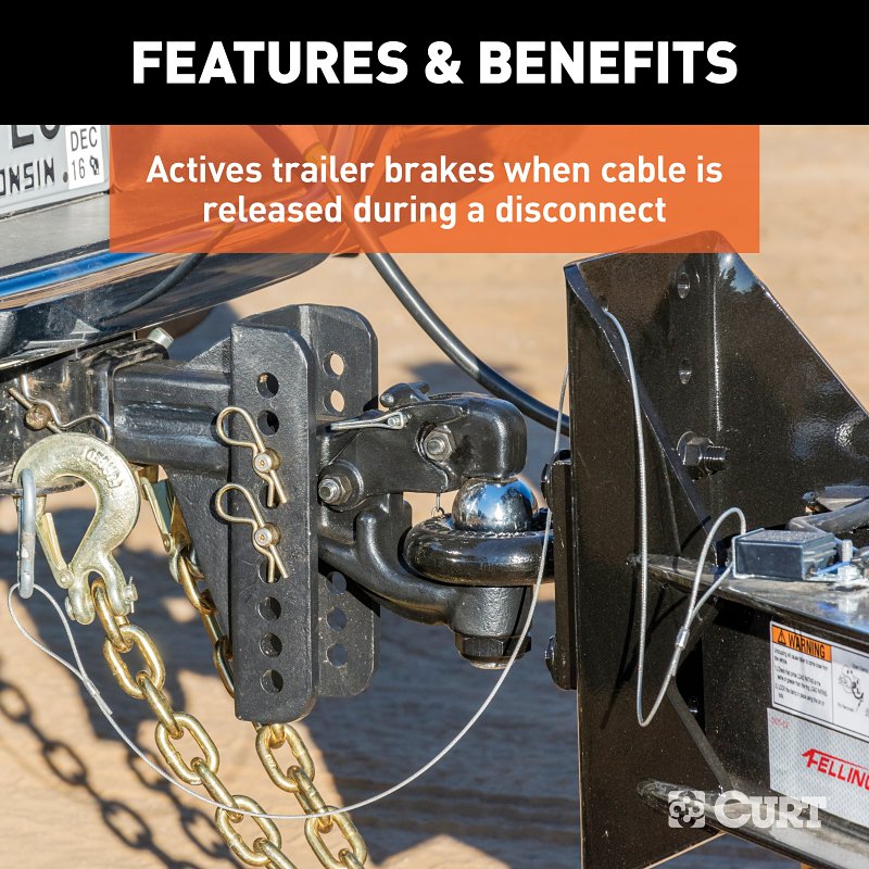 Curt 52011 Break Away Switch, Metal/Nylon, Silver, For: CURT Soft-Trac 1 and Soft-Trac 2 Breakaway Kits