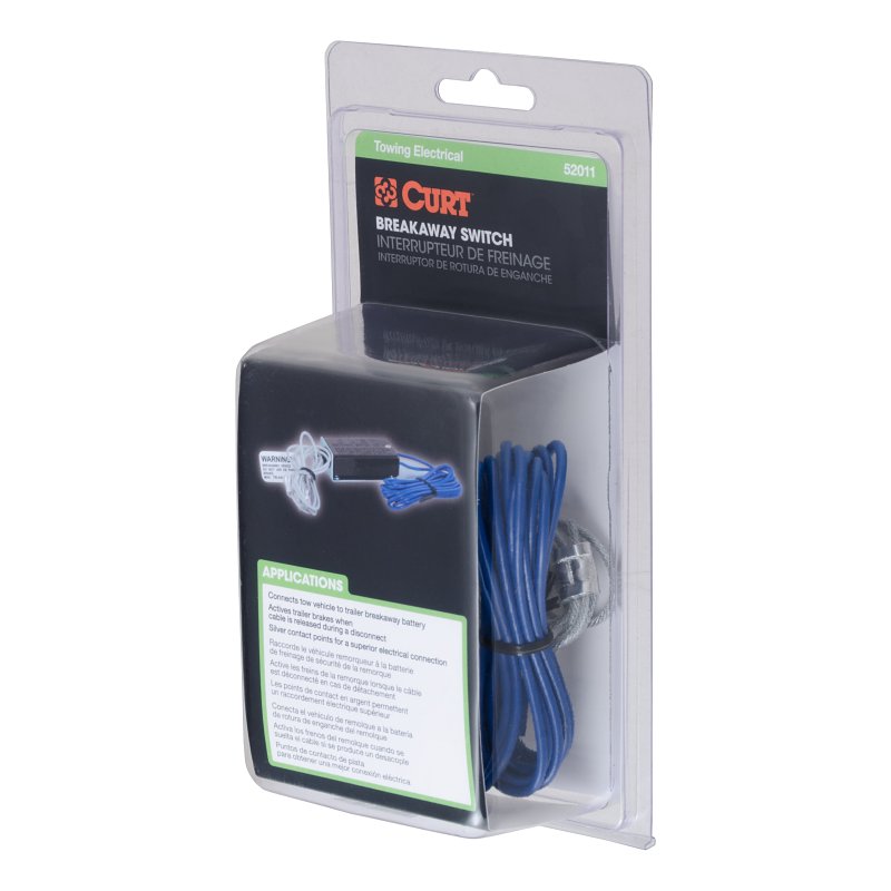 Curt 52011 Break Away Switch, Metal/Nylon, Silver, For: CURT Soft-Trac 1 and Soft-Trac 2 Breakaway Kits