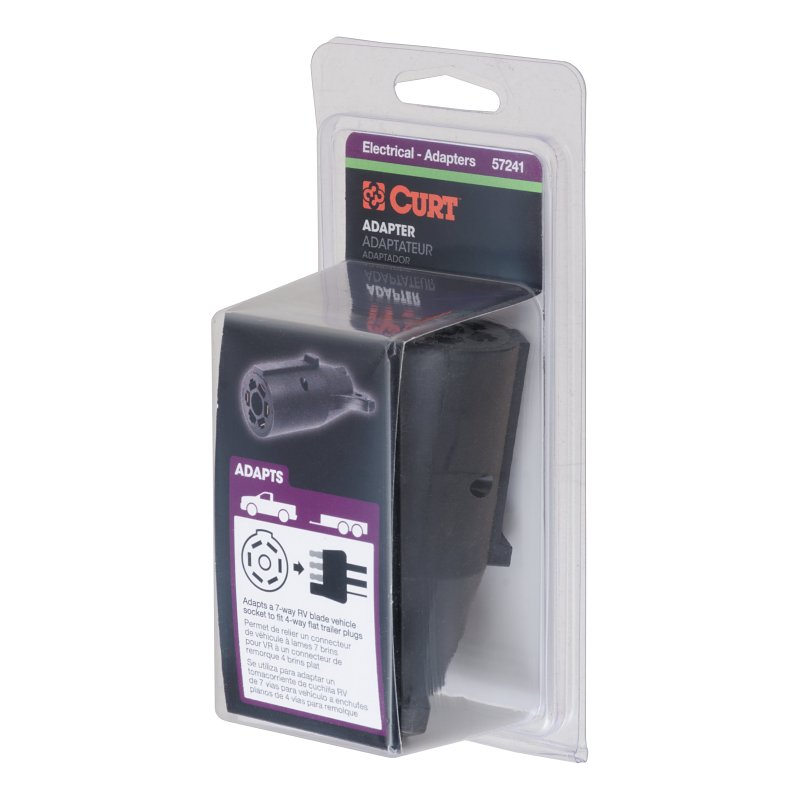Curt 57241 Electrical Adapter, Includes: 4-Way Flat, 4-Way Round, 5-Way Flat, 6-Way Round, 7-Way RV Blades