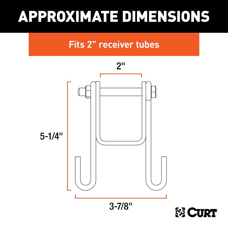 Curt 45806 Trailer Safety Chain Holder Bracket, Carbon Steel, Zinc