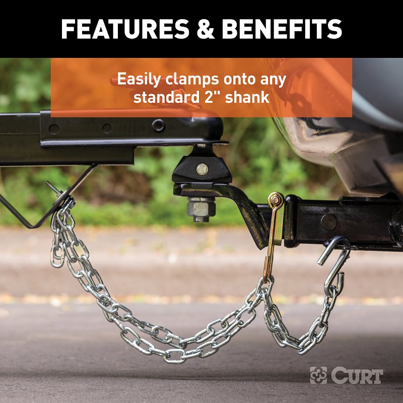 Curt 45806 Trailer Safety Chain Holder Bracket, Carbon Steel, Zinc