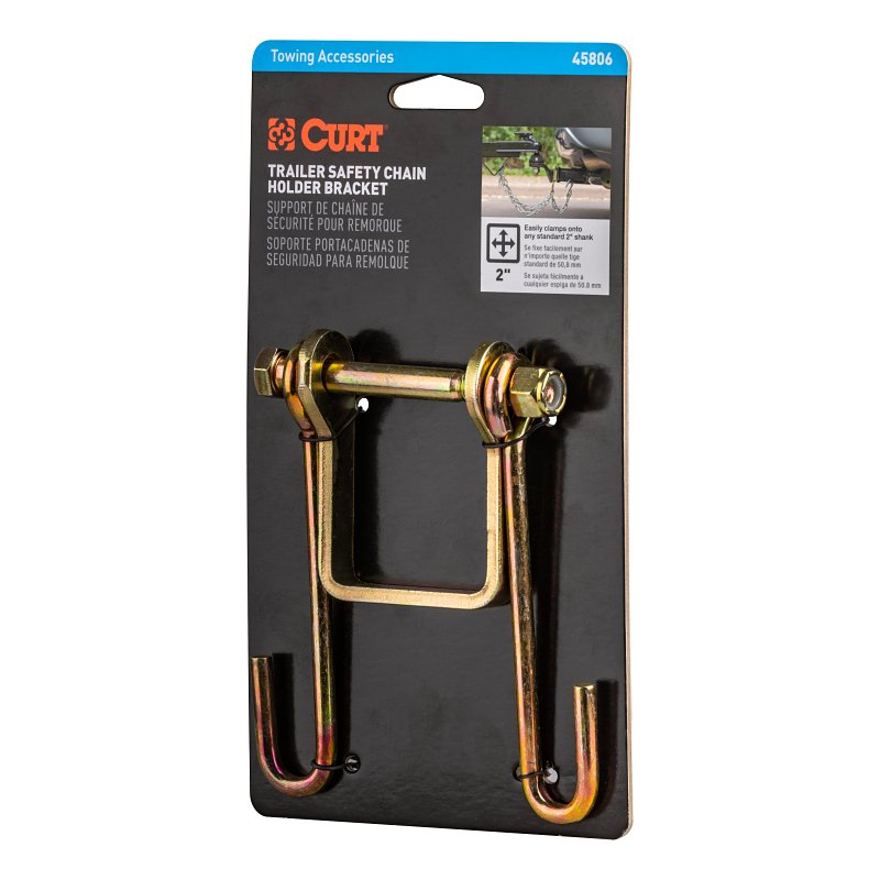 Curt 45806 Trailer Safety Chain Holder Bracket, Carbon Steel, Zinc