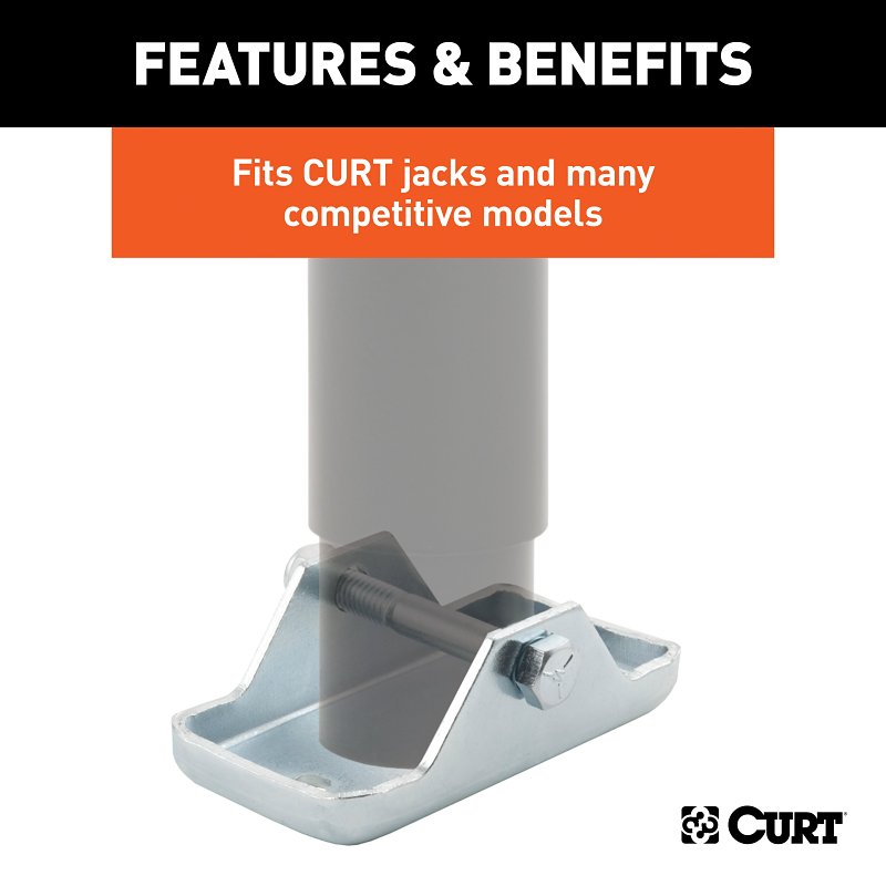 Curt 28271 Jack Foot, 2000 lb, Bolt-On Locking, Steel, Clear Zinc