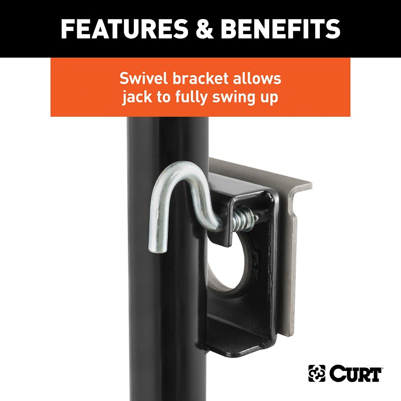 Curt 28304 Swivel Jack, 2000 lb Lifting, 15 in Max Lift H