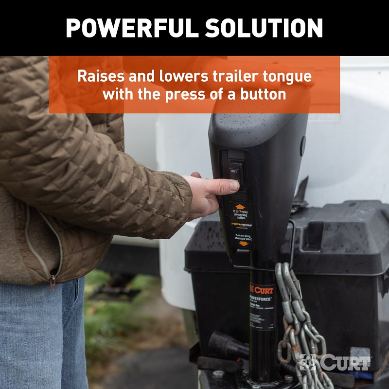 LiPPERT Power Stance 813748 Tongue Jack, 3500 lb Lifting, 7-1/2 in OAH