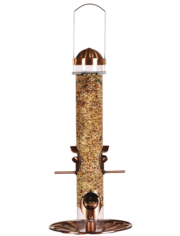 Perky-Pet 385-2 Wild Bird Feeder, 17 in H, Copper, 1.8 lb, Plastic, Clear, Antique Copper, Hanging/Pole Mounting