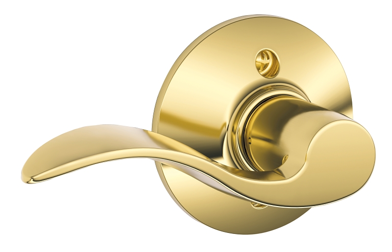Schlage F Series F170V ACC 605 LH Left Hand Dummy Lever, Mechanical Lock, Bright Brass, Residential, Metal, Left Hand