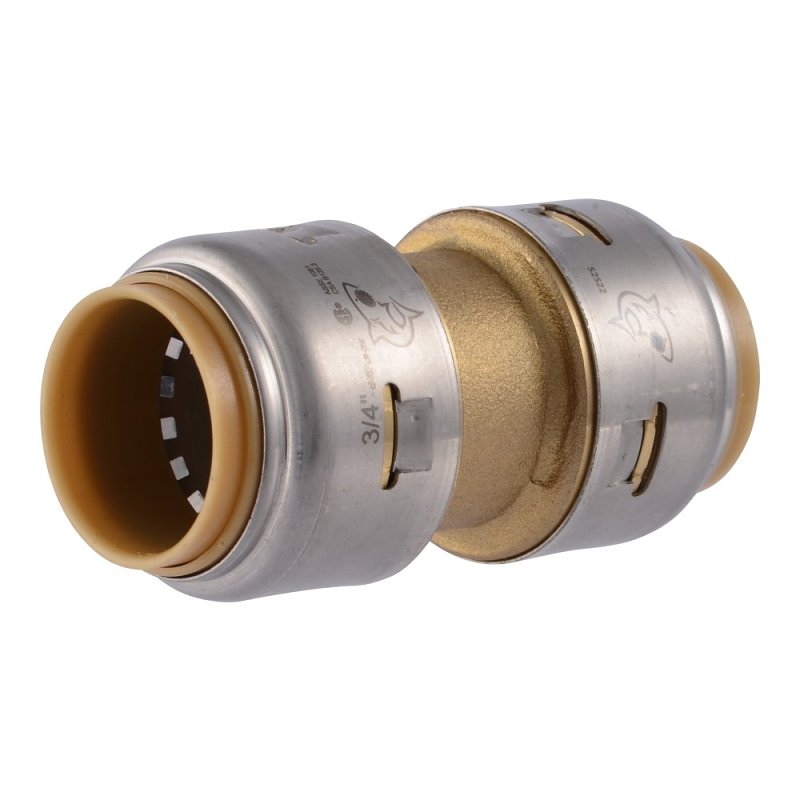 SharkBite Max UR016A4 Pipe Coupling, 3/4 x 3/4 in, DZR Brass, 250 psi Pressure
