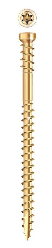 GRK Fasteners RT Series 17083 Screw, #8 Thread, 3-1/8 in L, Reverse Thread, Trim Head, Star Drive, Steel, 100/PK