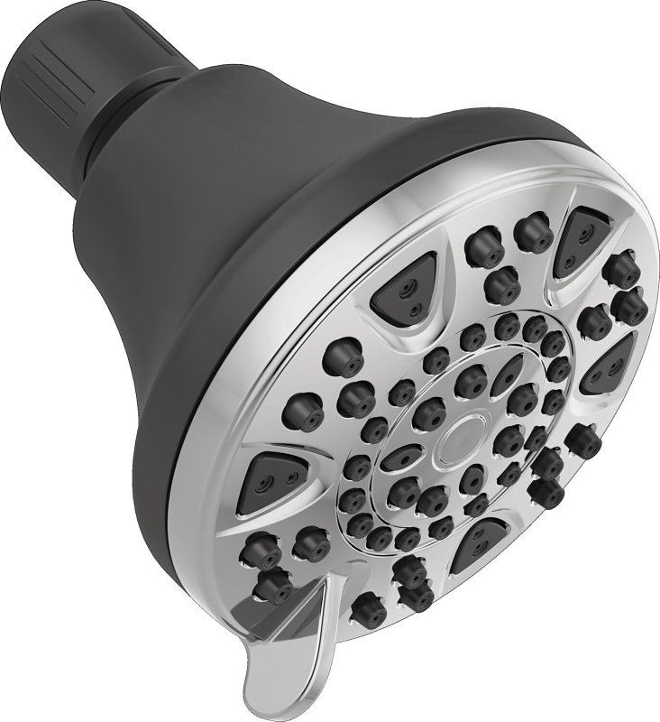 Peerless 76314 Shower Head, 1.75 gpm, 3-Spray Function, Chrome, 3-3/8 in Dia, 3-3/4 in L