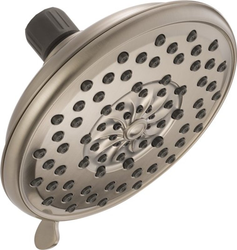 Peerless 76312CSN Shower Head, Round, 1.75 gpm, 1/2 in Connection, IPS, 3-Spray Function, Plastic, Brushed Nickel