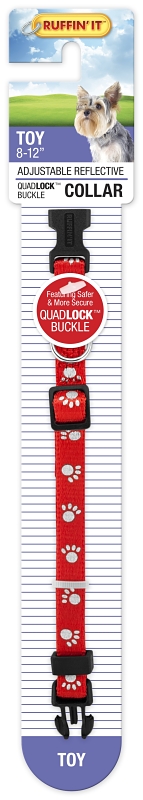 Ruffin'It 39201 Reflective Dog Collar, 8 to 12 in L, 3/8 in W, Nylon, Assorted