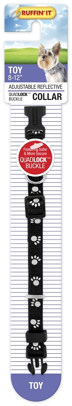 Ruffin'It 39201 Reflective Dog Collar, 8 to 12 in L, 3/8 in W, Nylon, Assorted
