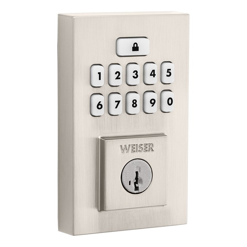 Weiser SmartCode Series 9GED92600-003 Deadbolt, Contemporary, 2-3/4 in W x 4-9/16 in H Dimensions, 2 Grade, 1 PK