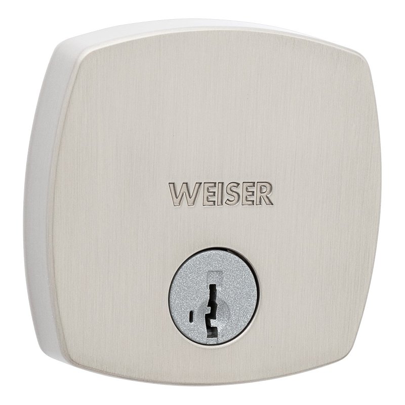 Weiser Midtown 9GD14710-033 Deadbolt, 1 Grade, Keyed Key, Zinc, Satin Nickel, 1-3/8 to 1-3/4 in Thick Door