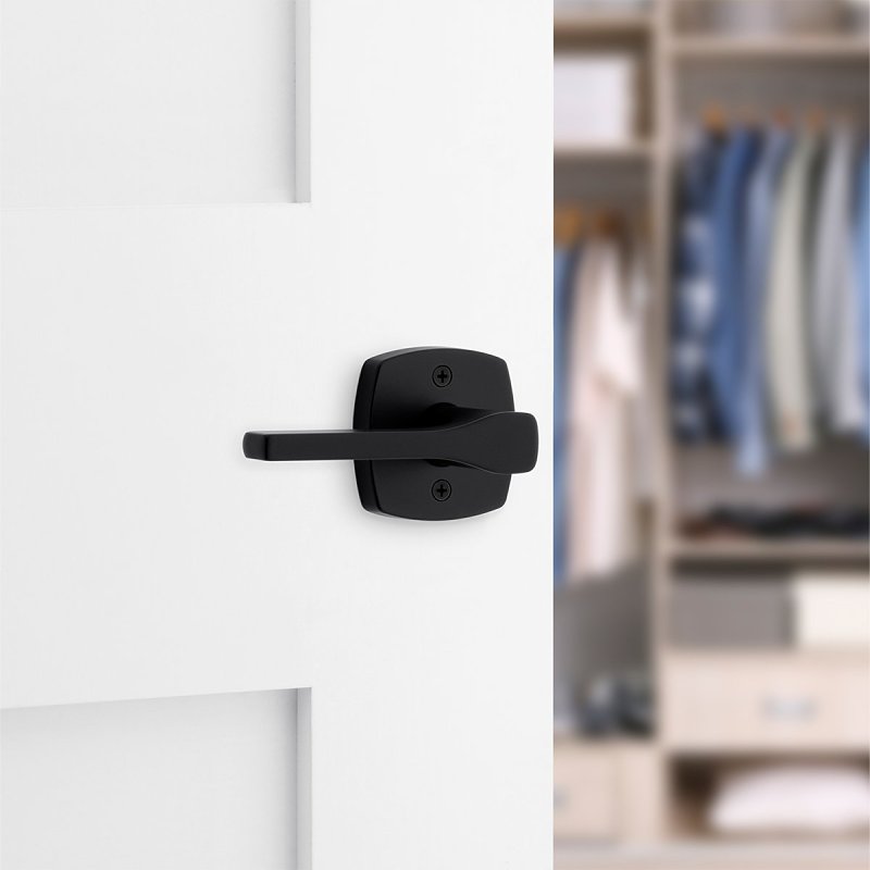 Weiser Prague 9GLA120-132 Dummy Door Handle, Lever Handle, Transitional Design, Matte Black, Residential, Zinc