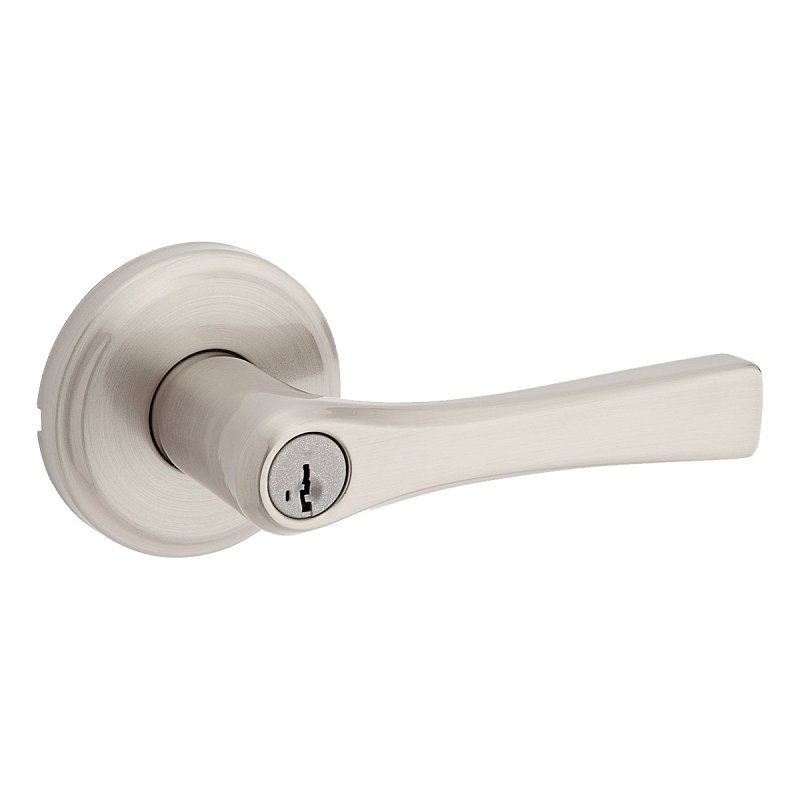 Weiser Katella 9GLA5350-176 Entry Door Handle, Lever Handle, Satin Nickel, Zinc, KW1, SC1 Keyway, Residential