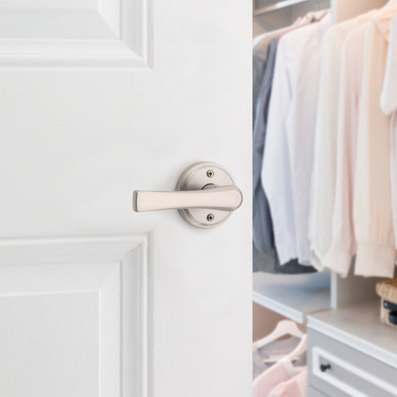 Weiser Katella 9GLA120-126 Dummy Door Handle, Lever Handle, Transitional Design, Satin Nickel, Residential, Zinc