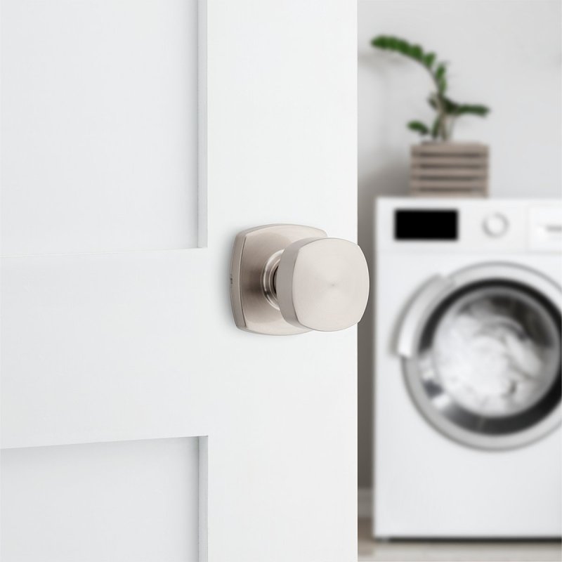 Weiser Prague 9GA1010-153 Passage Door Handle, Knob Handle, Zinc, Satin Nickel, 2-3/8 to 2-3/4 in Backset