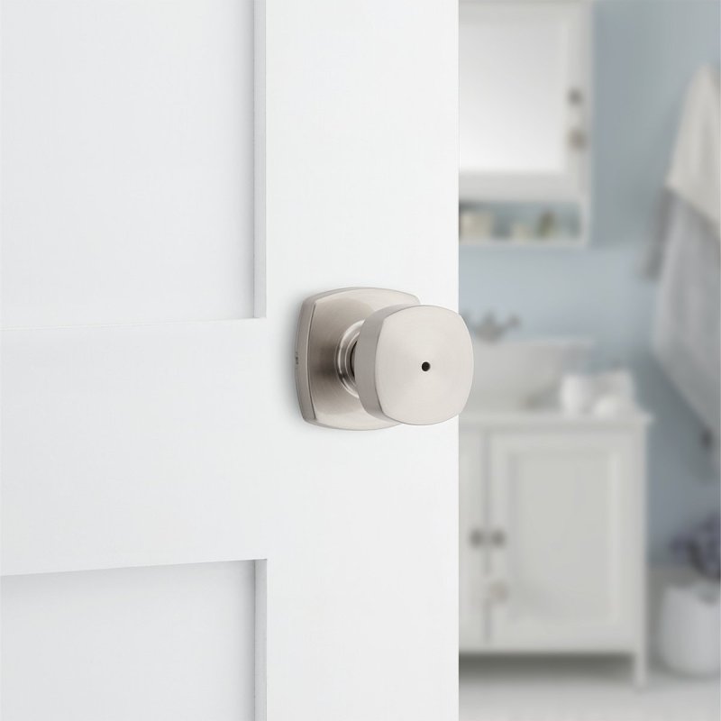 Weiser Prague 9GA3310-156 Privacy Door Handle, Transitional Design, Knob Handle, Satin Nickel, Turn Piece