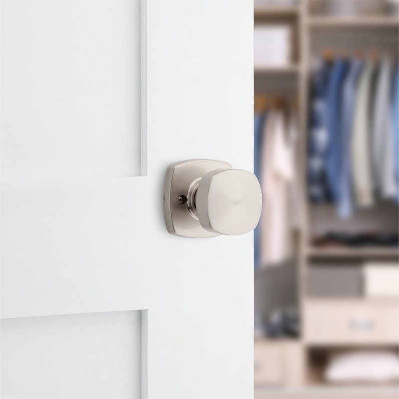 Weiser Prague 9GA120-100 Dummy Door Handle, Knob Handle, Transitional Design, Satin Nickel, Commercial, Residential