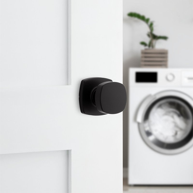 Weiser Prague 9GA1010-154 Passage Door Handle, Knob Handle, Zinc, Matte Black, 2-3/8 to 2-3/4 in Backset