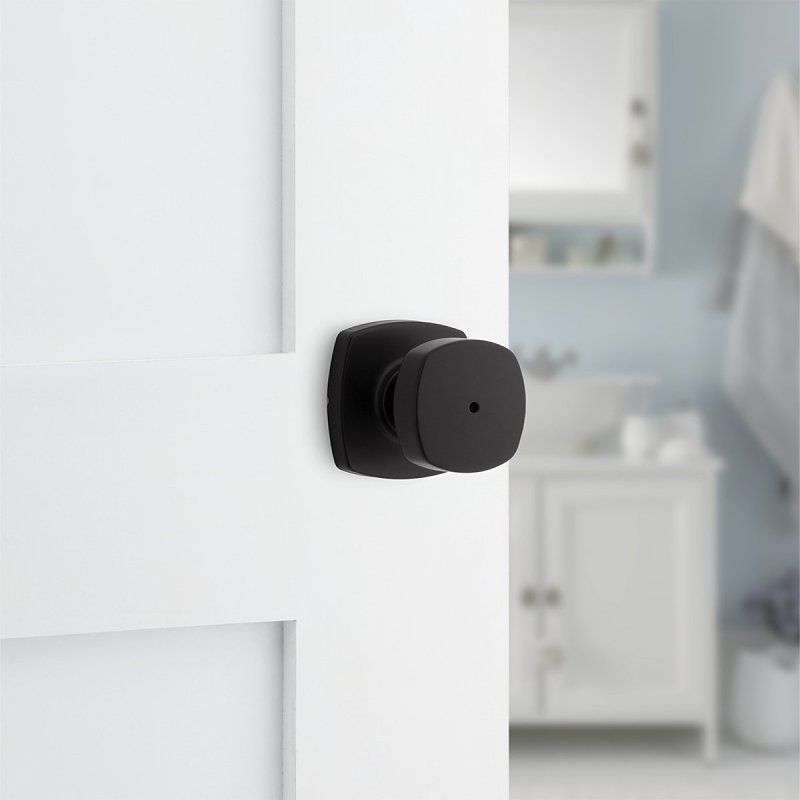 Weiser Prague 9GA3310-157 Privacy Door Handle, Transitional Design, Knob Handle, Matte Black, Turn Piece