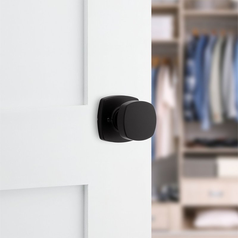 Weiser Prague 9GA120-101 Dummy Door Handle, Knob Handle, Transitional Design, Matte Black, Commercial, Residential