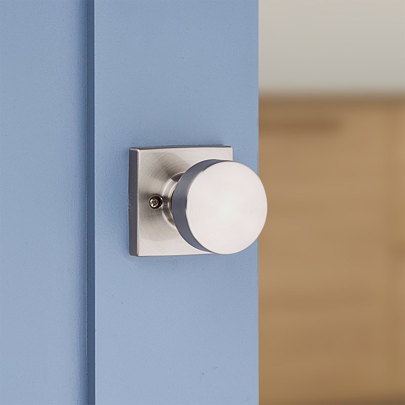 Weiser Cambie Series 9GA120-094 Half Dummy Knob, 2 Grade, 2-3/8, 2-3/4 in Backset, Satin Nickel