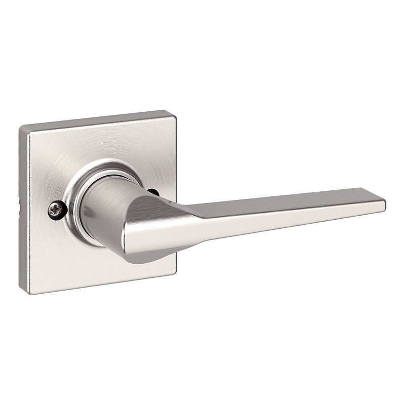 Weiser Elements Hollis 9GLC120-103 Dummy Door Handle, Lever Handle, Contemporary Design, Satin Nickel, Residential